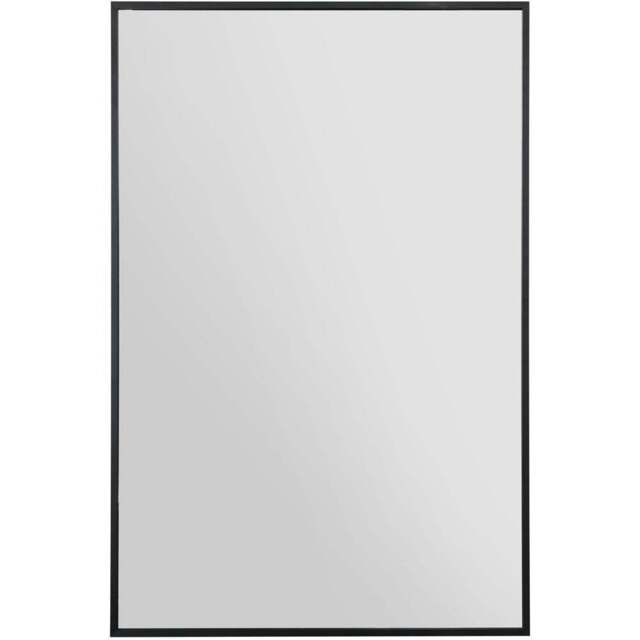 MirrorOutlet The Artus Black Aluminium Edged Wall Mirror 90 x 60cm - Wilko - image 1