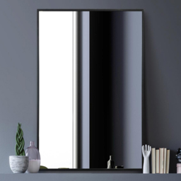 MirrorOutlet The Artus Black Aluminium Edged Wall Mirror 90 x 60cm - Wilko - thumbnail 3