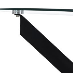 Living and Home 2 Seater 80cm Round Tempered Glass Dining Table Black - Clear - Wilko - thumbnail 4