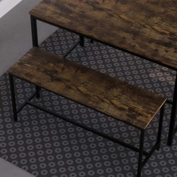 Vida Designs Brooklyn 4 Seater Metal Frame Dining Bench Set Dark Wood - Brown - Wilko - thumbnail 5