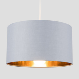 ValueLights Reni Warm Grey and Metallic Gold Large Ceiling Drum Lamp Shade - Size: 34.5 x 20 x 34.5cm - Wilko - thumbnail 4