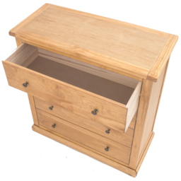 Lucca 4 Drawer Antique Wax Finish Chest of Drawers with Brass Knobs - Wood - Wilko - thumbnail 5