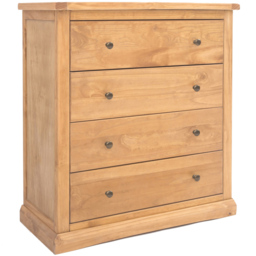 Lucca 4 Drawer Antique Wax Finish Chest of Drawers with Brass Knobs - Wood - Wilko - thumbnail 4