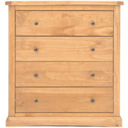 Lucca 4 Drawer Antique Wax Finish Chest of Drawers with Brass Knobs - Wood - Wilko - thumbnail 3