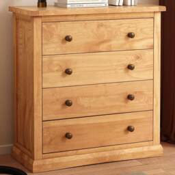 Lucca 4 Drawer Antique Wax Finish Chest of Drawers with Brass Knobs - Wood - Wilko
