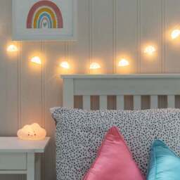 ValueLights 10 Warm White LED Cloud Fairy String Lights - Size: 138 x 5.5 x 3.5cm - Wilko - thumbnail 1