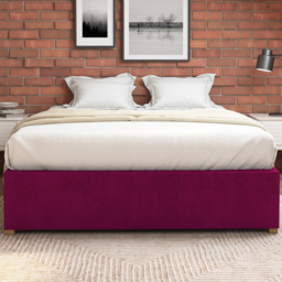 Aspire Furniture King Size Berry Plush Platform Ottoman Bed - Purple - Aspire Beds - Wilko - thumbnail 4