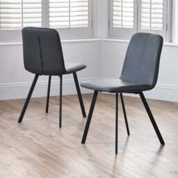 Julian Bowen Goya Set of 2 Antique Black Dining Chair - Wilko