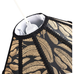 Happy Homewares Black Victorian Empire Tassels and Golden Leaves Pendant Shade - Size: 19 x 30 x 30cm - Wilko - thumbnail 7
