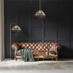 Happy Homewares Black Victorian Empire Tassels and Golden Leaves Pendant Shade - Size: 19 x 30 x 30cm - Wilko - thumbnail 3