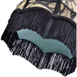 Happy Homewares Black Victorian Empire Tassels and Golden Leaves Pendant Shade - Size: 19 x 30 x 30cm - Wilko - thumbnail 5
