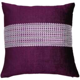 Intimates Ritz Diamante Aubergine Filled Cushion 43 x 43cm 2 Pack - Purple - Wilko