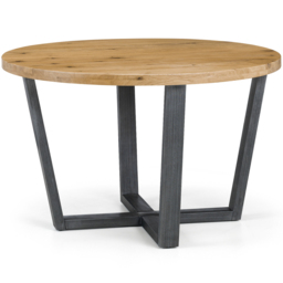 Julian Bowen Brooklyn 4 Seater Round Dining Set Oak and Blue - Wilko - thumbnail 5