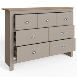 GFW Lancaster 7 Drawer Grey Merchants Chest of Drawers - Wilko - thumbnail 4