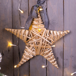 St Helens Natural Wicker Woven Willow Star Christmas Decoration - Size: 310 x 350 x 50cm - Brown - Wilko - thumbnail 3