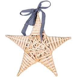 St Helens Natural Wicker Woven Willow Star Christmas Decoration - Size: 310 x 350 x 50cm - Brown - Wilko