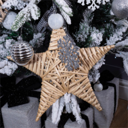 St Helens Natural Wicker Woven Willow Star Christmas Decoration - Size: 310 x 350 x 50cm - Brown - Wilko - thumbnail 5