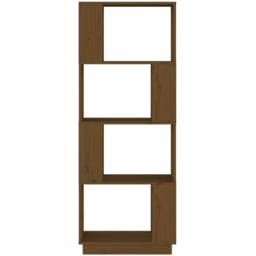 vidaXL 4 Shelf Honey Brown Pine Wood Bookcase - Size: 132 x 51 x 25cm - Wilko - thumbnail 4