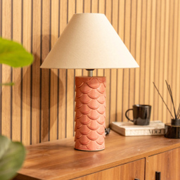 ValueLights Athena Pink and Natural Taper Shell Ceramic LED Table Lamp - Size: 43 x 32.5 x 32.5cm - Wilko - thumbnail 3