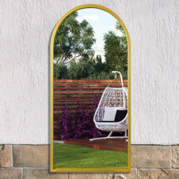 MirrorOutlet The Arcus Gold Framed Arched Garden Wall Mirror 120 x 60cm - Size: 120 x 60 x 3cm - Wilko - thumbnail 3