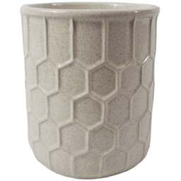 Botanik White Honeycomb Ceramic Planter 16 x 14cm - Size: 16 x 14 x 14cm - Wilko