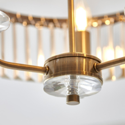 Merano Ascoli Clear Glass Antique Brass Plate Ceiling Light - Size: 45 x 45 x 38cm - Brown - Wilko - thumbnail 6