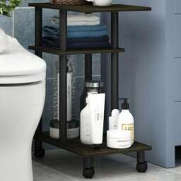 Walplus Espresso 2 Shelf Black U Shape Turn-N-Tube Side Table - Size: 29.49 x 56.79 x 50.01cm - Wilko