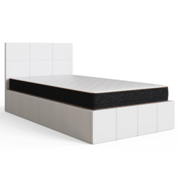 GFW Single White Faux Leather End Lift Ottoman Bed with Memory Pocket Spring Mattress - Wilko - thumbnail 4