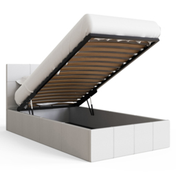GFW Single White Faux Leather End Lift Ottoman Bed with Memory Pocket Spring Mattress - Wilko - thumbnail 5