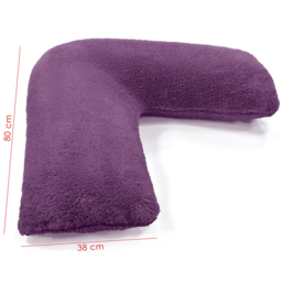 Velosso Purple Teddy Fleece V Shape Pillow - Size: 80 x 80cm - Wilko - thumbnail 3