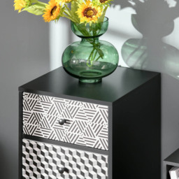 Portland Black 5 Drawer Storage Cabinet - Size: 40 x 40 x 111.5cm - Multi - Wilko - thumbnail 4