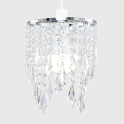 ValueLights Clear Acrylic Droplet Design Ceiling Pendant Lamp Shade - Size: 20 x 16 x 16cm - Silver - Wilko - thumbnail 5