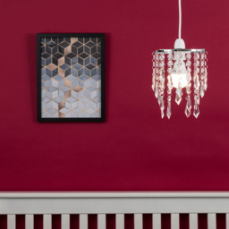 ValueLights Clear Acrylic Droplet Design Ceiling Pendant Lamp Shade - Size: 20 x 16 x 16cm - Silver - Wilko - thumbnail 3