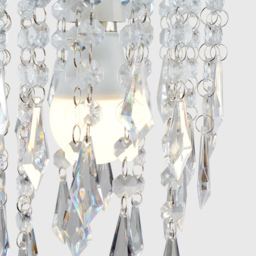 ValueLights Clear Acrylic Droplet Design Ceiling Pendant Lamp Shade - Size: 20 x 16 x 16cm - Silver - Wilko - thumbnail 6