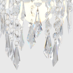 ValueLights Clear Acrylic Droplet Design Ceiling Pendant Lamp Shade - Size: 20 x 16 x 16cm - Silver - Wilko - thumbnail 7