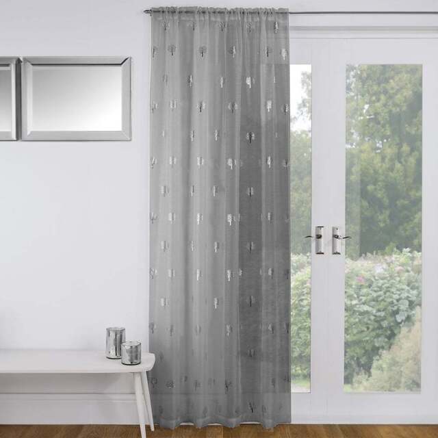 Silver Birch Panel Voile Curtain 229 x 140cm - Size: W 229 x D 229cm - Wilko - image 1