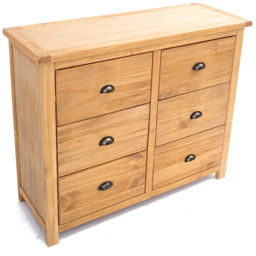 Cabinet Bits Lugo 6 Drawer Brown Brass Cup Handle Chest of Drawers - Wilko - thumbnail 5