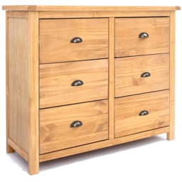 Cabinet Bits Lugo 6 Drawer Brown Brass Cup Handle Chest of Drawers - Wilko - thumbnail 3