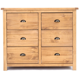 Cabinet Bits Lugo 6 Drawer Brown Brass Cup Handle Chest of Drawers - Wilko - thumbnail 4