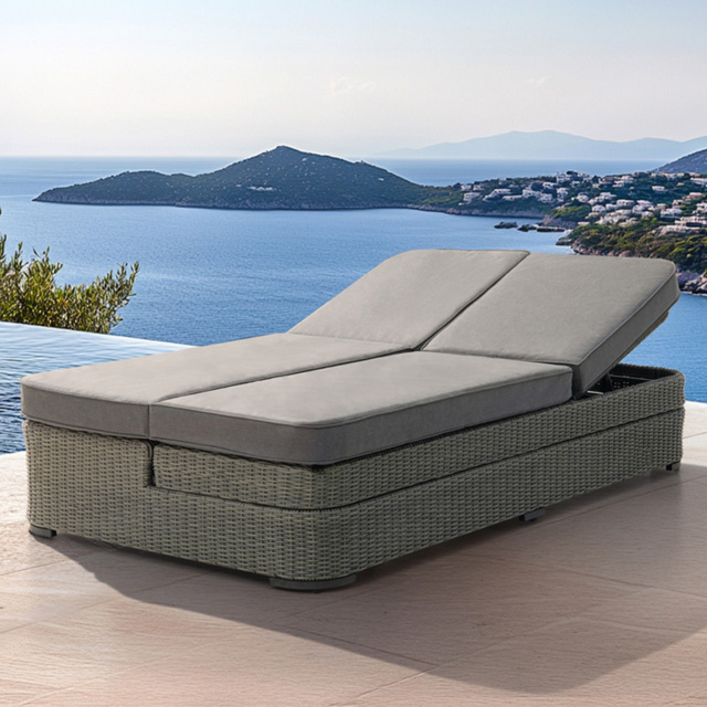 Sunjoy 2 Person Grey Patio Lounge Chair - Size: 32.2 x 112 x 32.2cm - Wilko - image 1