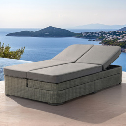 Sunjoy 2 Person Grey Patio Lounge Chair - Size: 32.2 x 112 x 32.2cm - Wilko