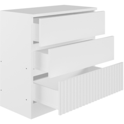 Flair Luca 3 Drawer White Ribbed Chest of Drawers - Wilko - thumbnail 4