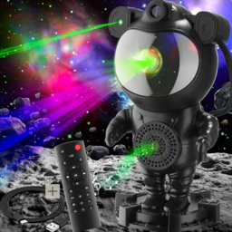 tectake Black LED Starry Sky Projector Astronaut with Bluetooth and Remote Control - Size: 23.5 x 12 x 11.5cm - Wilko - thumbnail 3