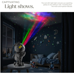 tectake Black LED Starry Sky Projector Astronaut with Bluetooth and Remote Control - Size: 23.5 x 12 x 11.5cm - Wilko - thumbnail 4