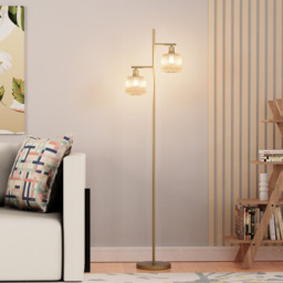 Micah Floor Lamp Champagne and Gold - Wilko - thumbnail 3