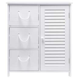 Kingston Single Door 3 Drawer White Floor Cabinet - Size: 60 x 70 x 30cm - Wilko - thumbnail 4