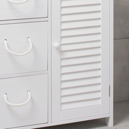 Kingston Single Door 3 Drawer White Floor Cabinet - Size: 60 x 70 x 30cm - Wilko - thumbnail 7