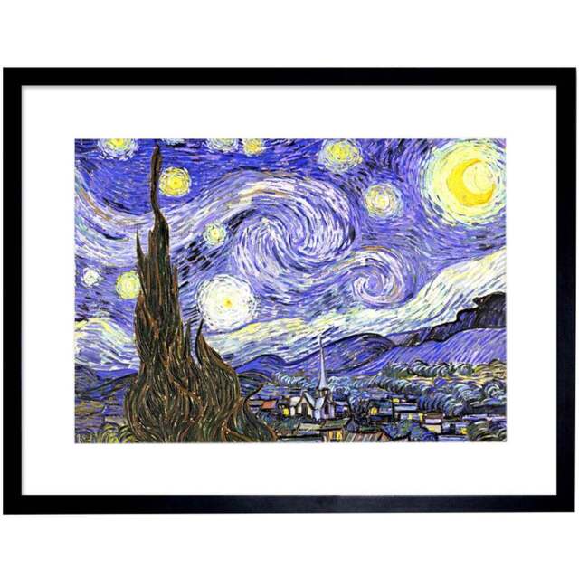 Wee Blue Coo Vincent Van Gogh Starry Night Old Master Painting Framed Wall Art Print 30 x 41cm - Size: 43.3 x 33.3 x 1.5cm - Wilko - image 1