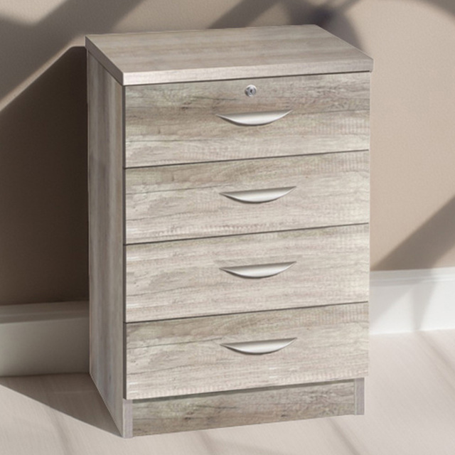 R White Cabinets 4 Drawer Grey Storage Unit - Size: 72.8 x 47.9 x 54cm - Wilko - image 1