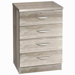 R White Cabinets 4 Drawer Grey Storage Unit - Size: 72.8 x 47.9 x 54cm - Wilko - thumbnail 3